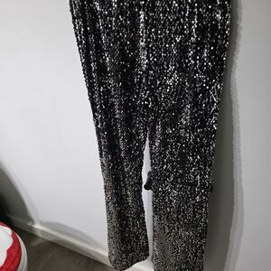 No Boundaries Black and Silver Sequin Pants